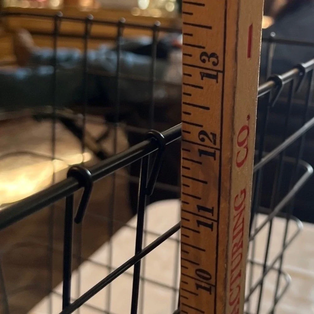 IKEA PLEJA Black Wire Basket with Cork‎ Bottom Square Storage Organizer 1823